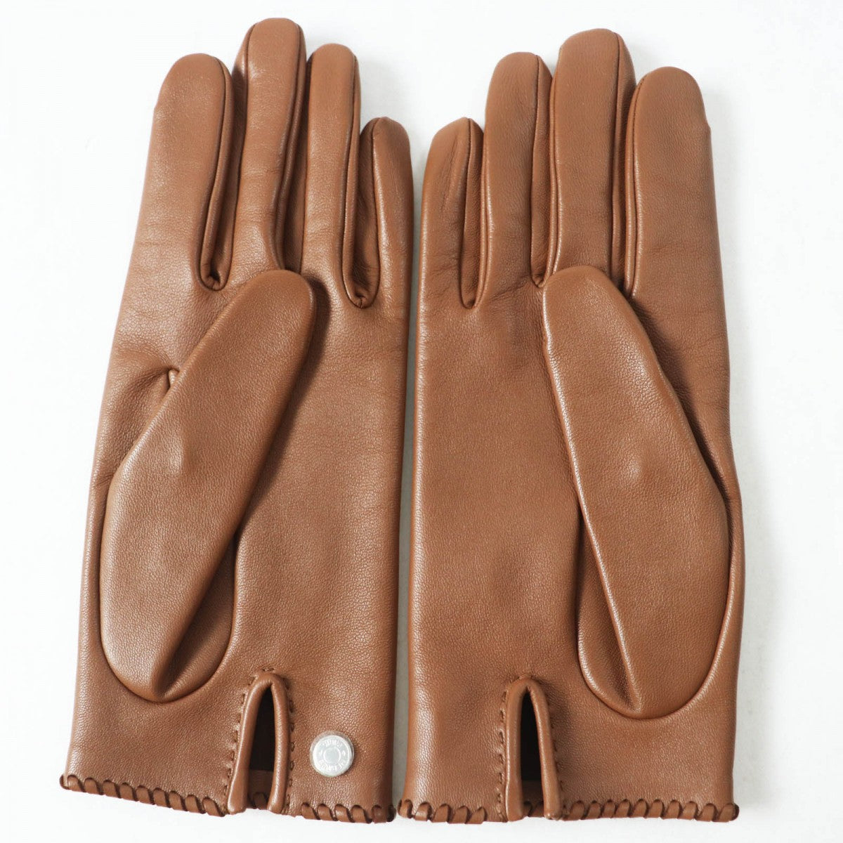 HERMES gloves Main: Lamb leather Brown Crude cell Women 7