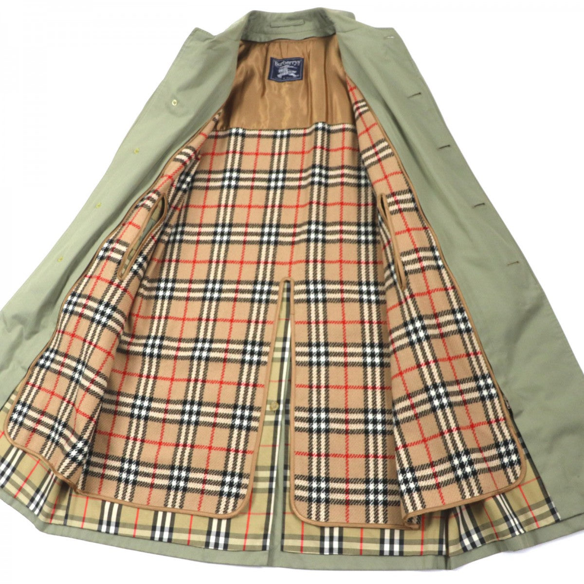 BURBERRY Stainless collar coat Outer: 100% cotton, Lining: cotton, Sleeve lining: rayon, Liner: 100% wool, Part: rayon khaki mens L