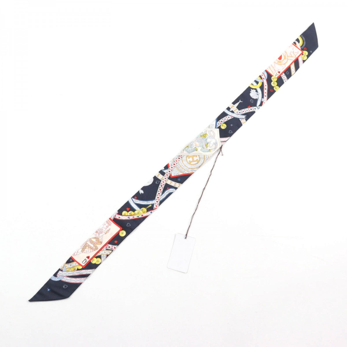 HERMES scarf Main: 100% silk Navy type PIQUE DAME DE COEUR Queen of Hearts Women