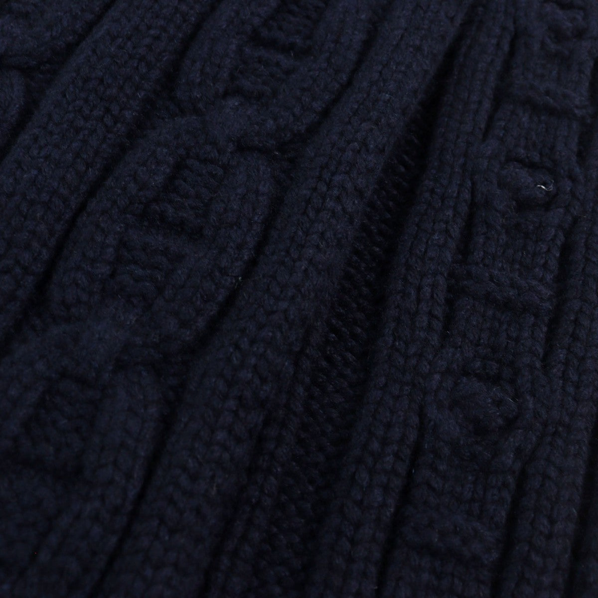 HERMES Scarf Main: 100% cashmere, Leather part: Sheepskin Navy type TRI-MAILLON Tri-Maillon mens
