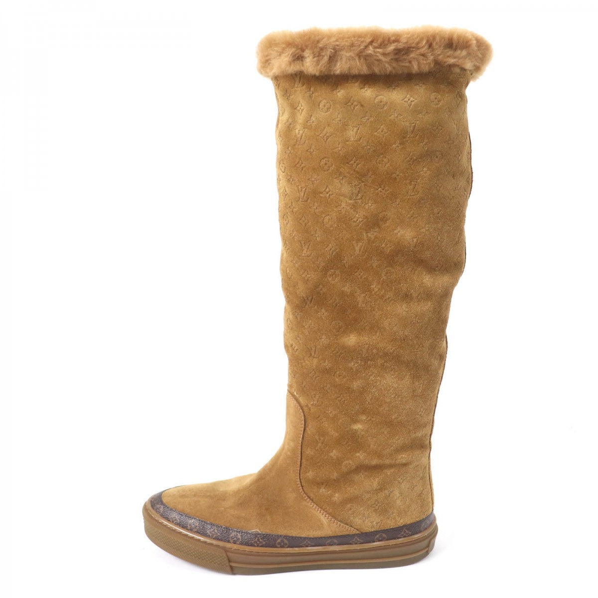 LOUIS VUITTON Knee-high boots Main: Suede leather Brown Snowball Line Women 37