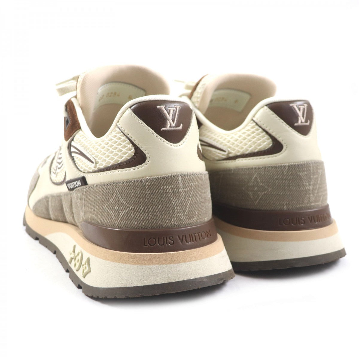 LOUIS VUITTON sneakers 1ACVEF Main: suede leather, Main: leather Brown beige Runaway line mens 8