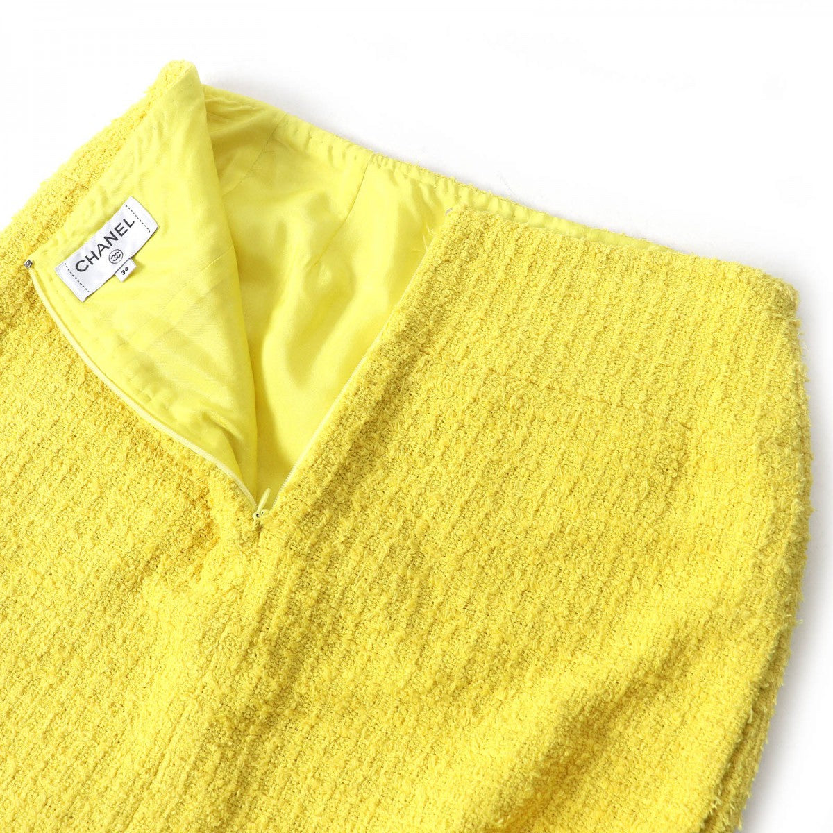 CHANEL Mini skirt P72573 Outer: 80% cotton, Outer: 20% polyamide, Lining: 100% silk yellow Women 36