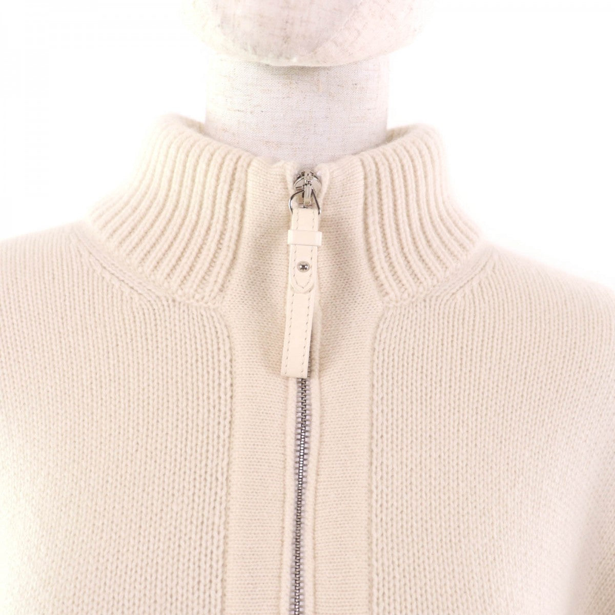 HERMES poncho 2H2202D1 Main: 100% cashmere, part: sheep leather off white Women 38