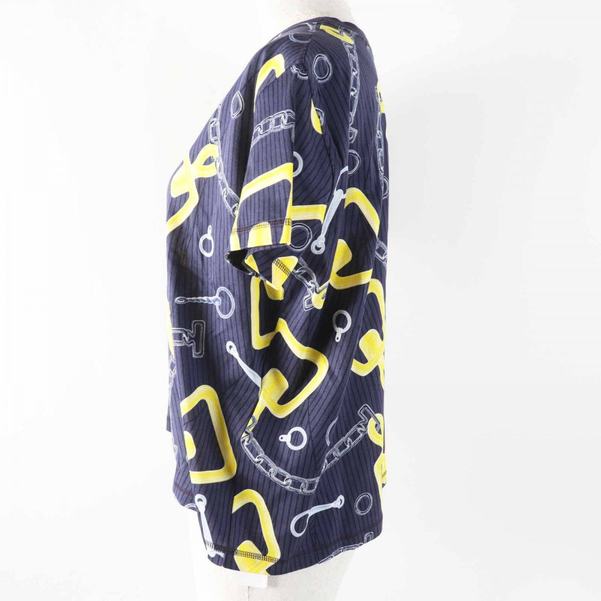 HERMES Short sleeve T-shirt 4H4641DH Main: 100% cotton, part: 98% cotton, part: 2% polyurethane Navy Kaleidoscope Effect Women 34