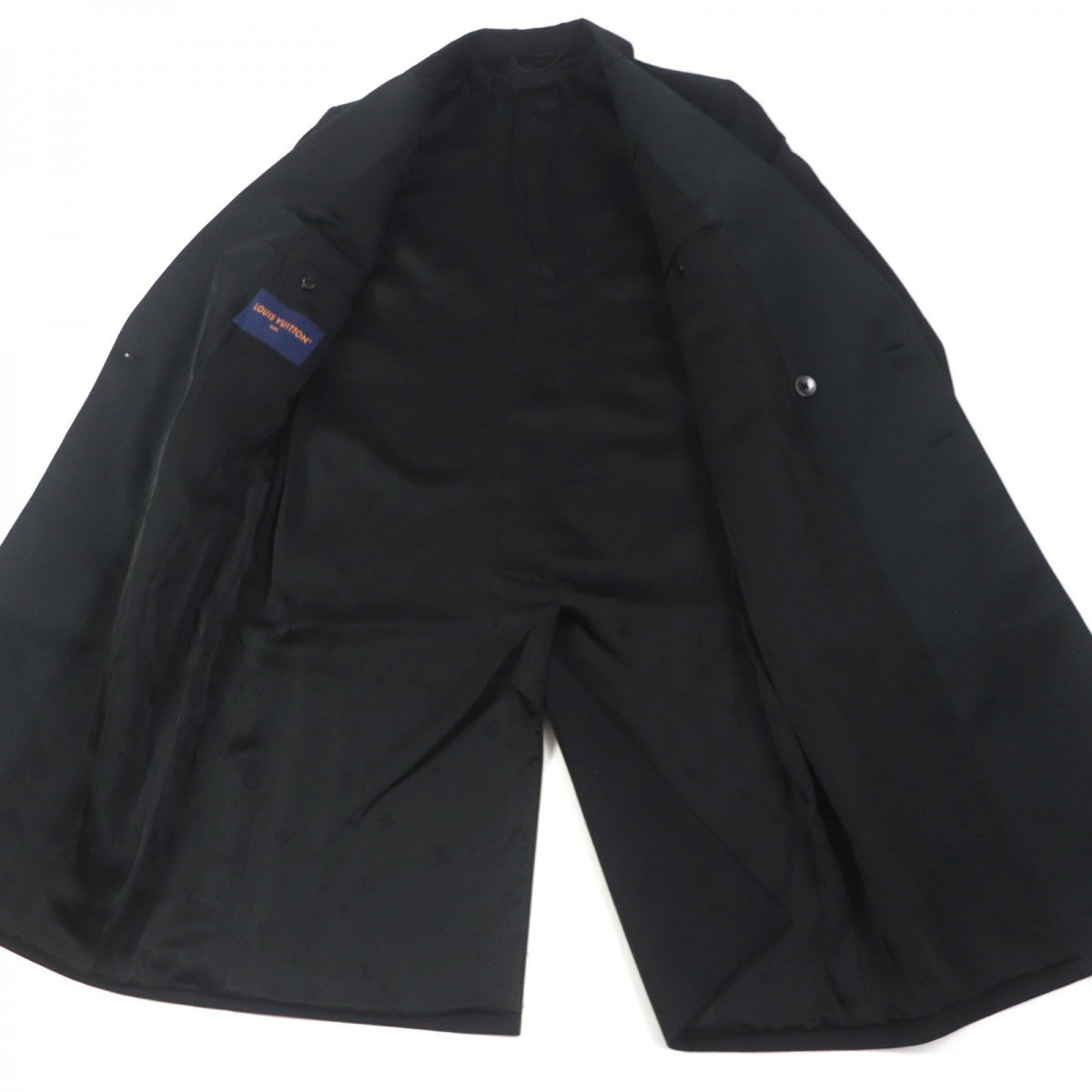 LOUIS VUITTON coat HQFC1E Outer: 100% wool, Lining: 38% acetate, Lining: 35% rayon, Lining: 18% cupra, Lining: 9% cotton black mens 50