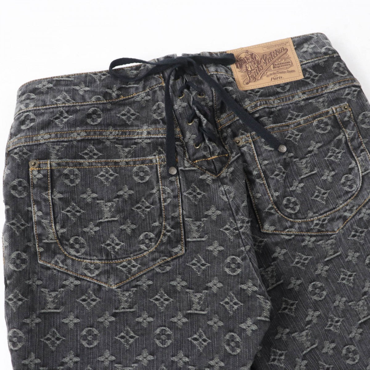 LOUIS VUITTON Denim pants Main: 100% cotton indigo black Women 38