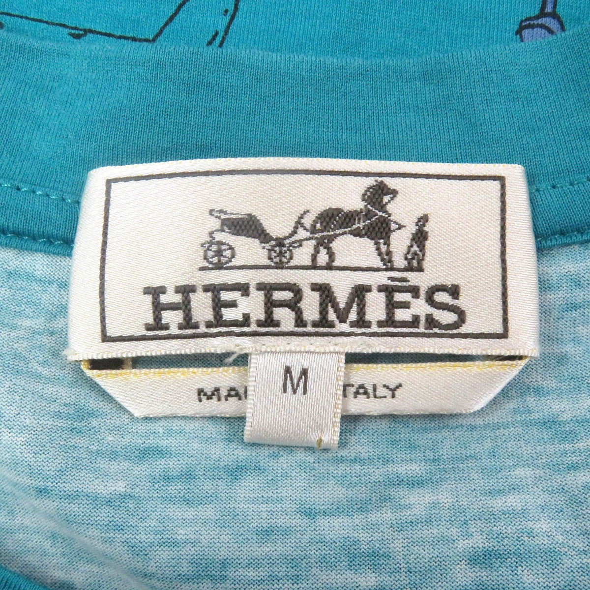 HERMES tops Main: 100% cotton blue mens M