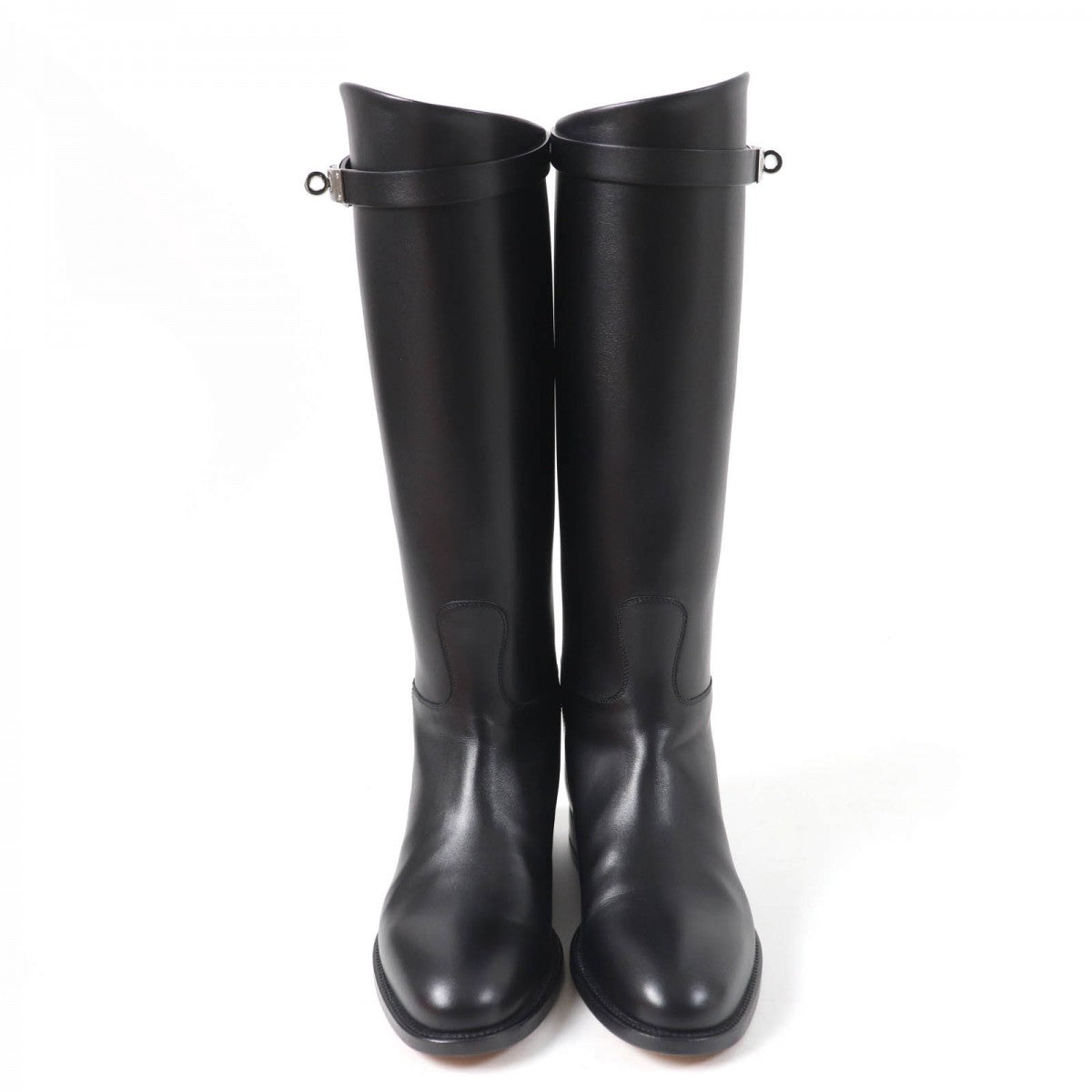 HERMES Knee-high boots Main: Leather black Women 37