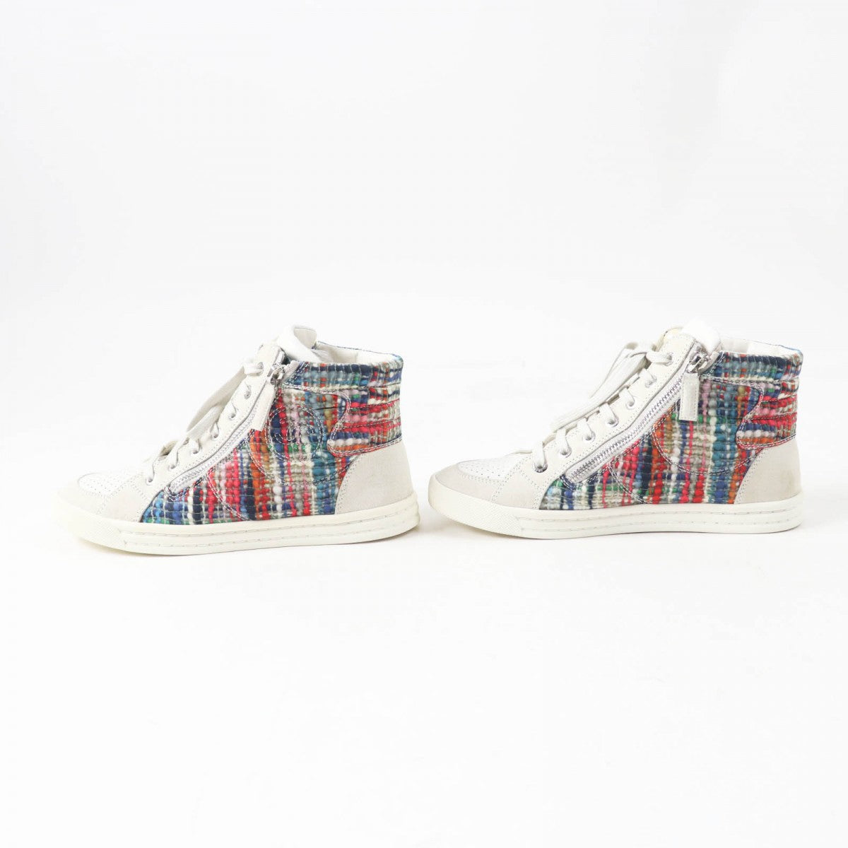 CHANEL High cut sneakers G29918 Main: Suede leather light gray multi Women 36