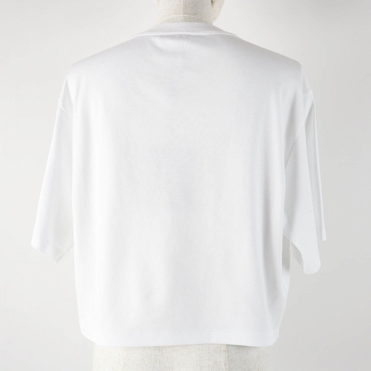 LOUIS VUITTON Short sleeve T-shirt Main: 100% cotton, Leather part: Sheepskin white Women L