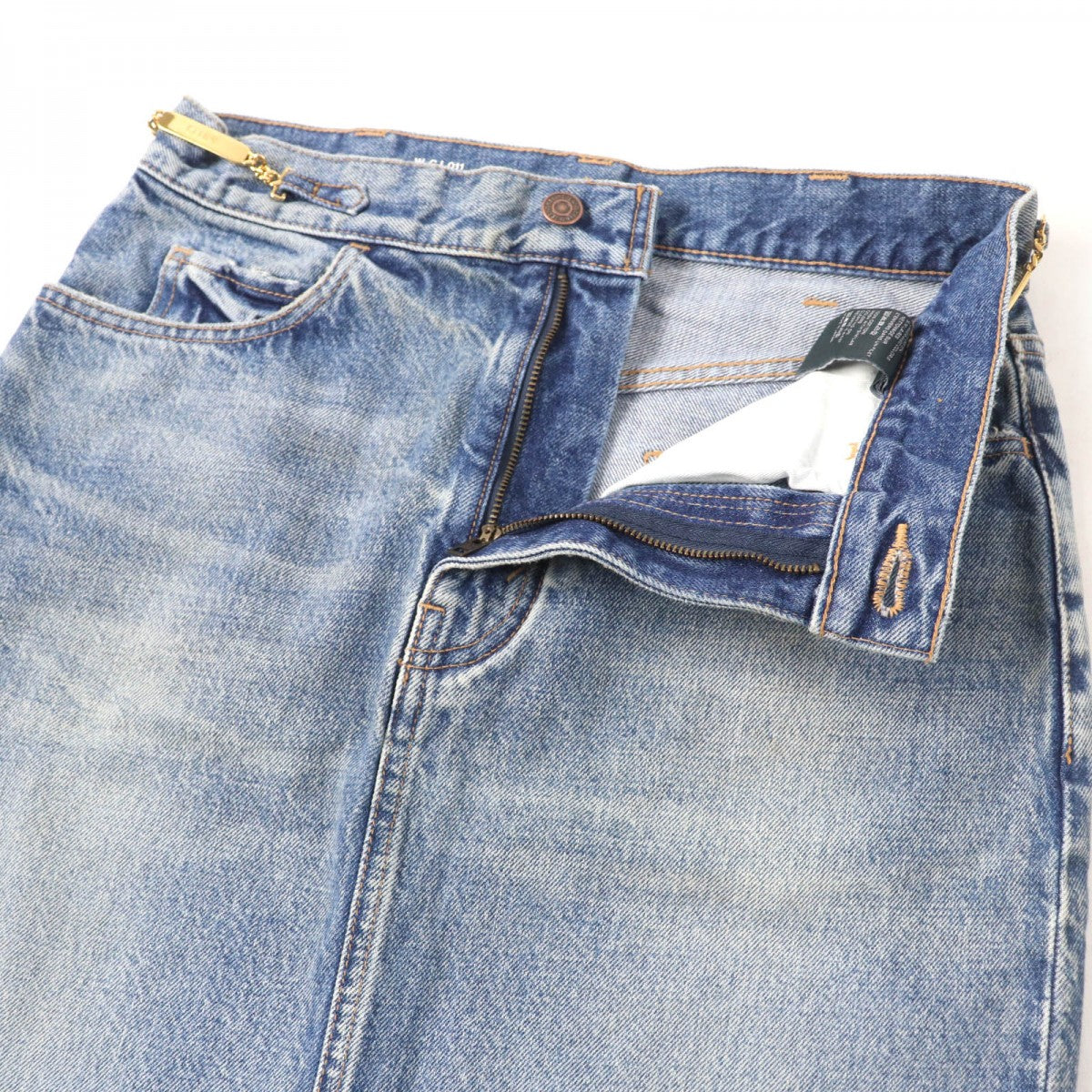 CELINE skirt S195 571Q 08YC Main: 100% cotton Indigo Women 28