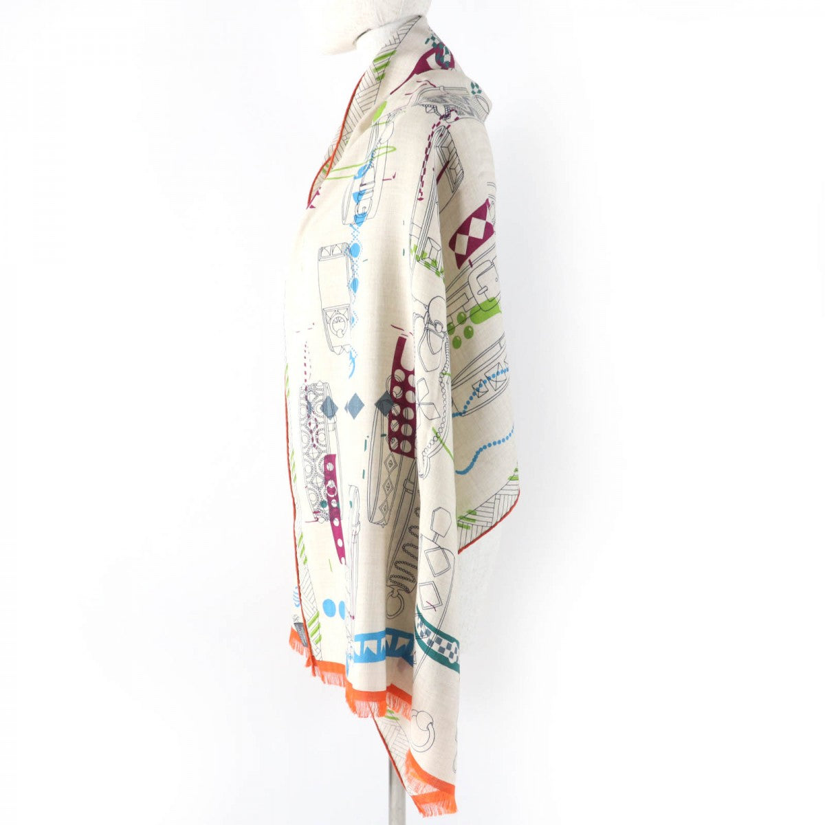 HERMES Stall Main: 70% cashmere, Main: 30% silk multicolor Rectangle Colliers de Chiens Imprimeur Fou Women