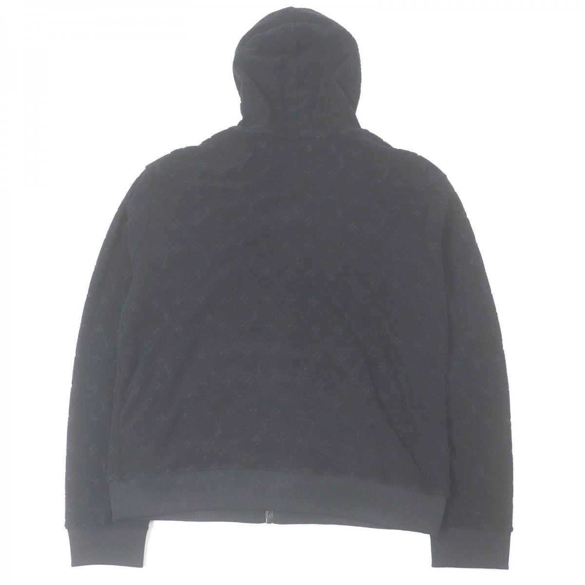 LOUIS VUITTON Hoodie 1ABJ63 Main: 83% cotton, Main: 17% nylon black Monogram French Terry Zip Through Hoodie mens L