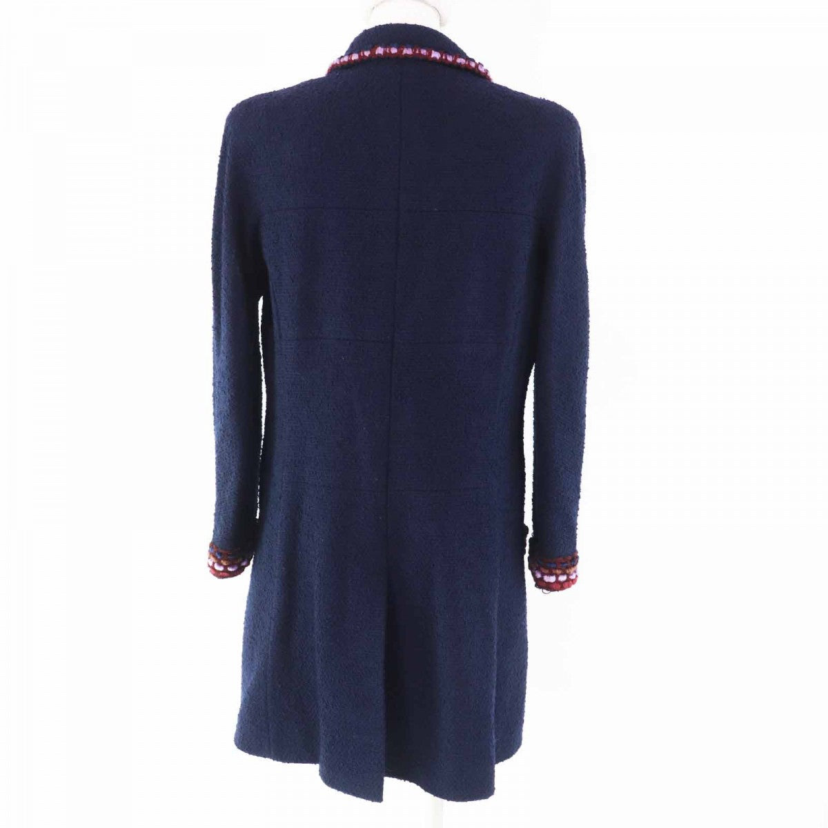 CHANEL coat 97A P09407 Main: 88% wool, Main: 12% nylon, Lining: 95% silk, Lining: 5% lycra Navy multi Women 40