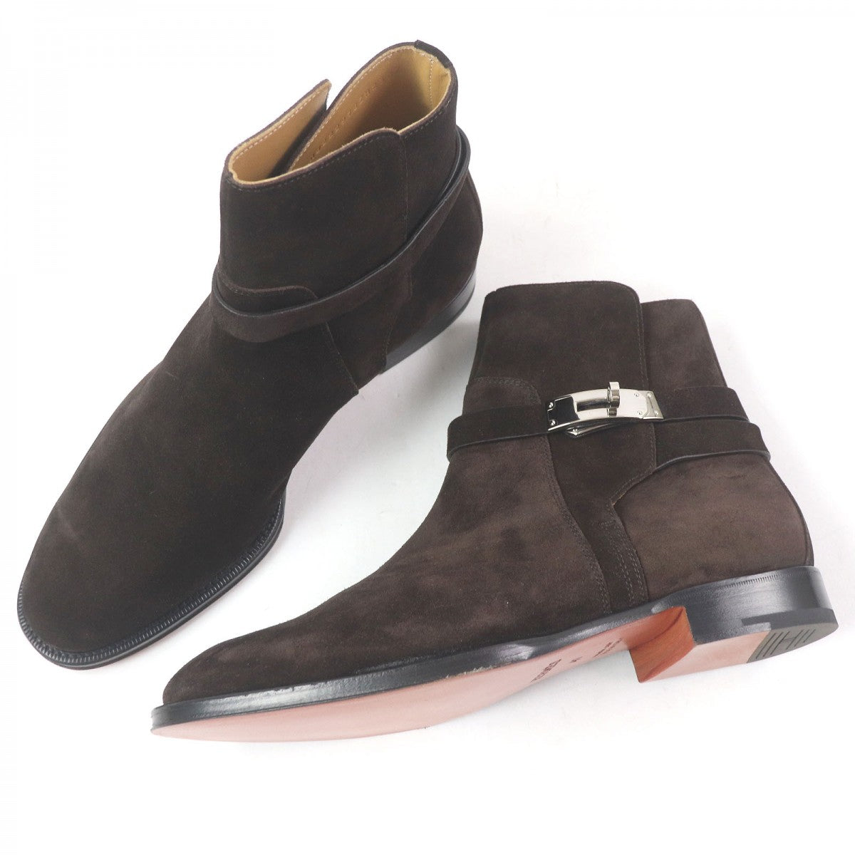 HERMES boots Main: Suede leather Dark brown Fortune mens 41