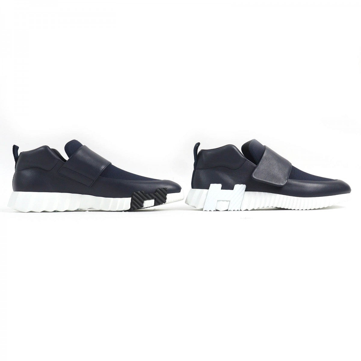 HERMES sneakers 232990 Main: Leather, Part: Mesh navy white black mens 43