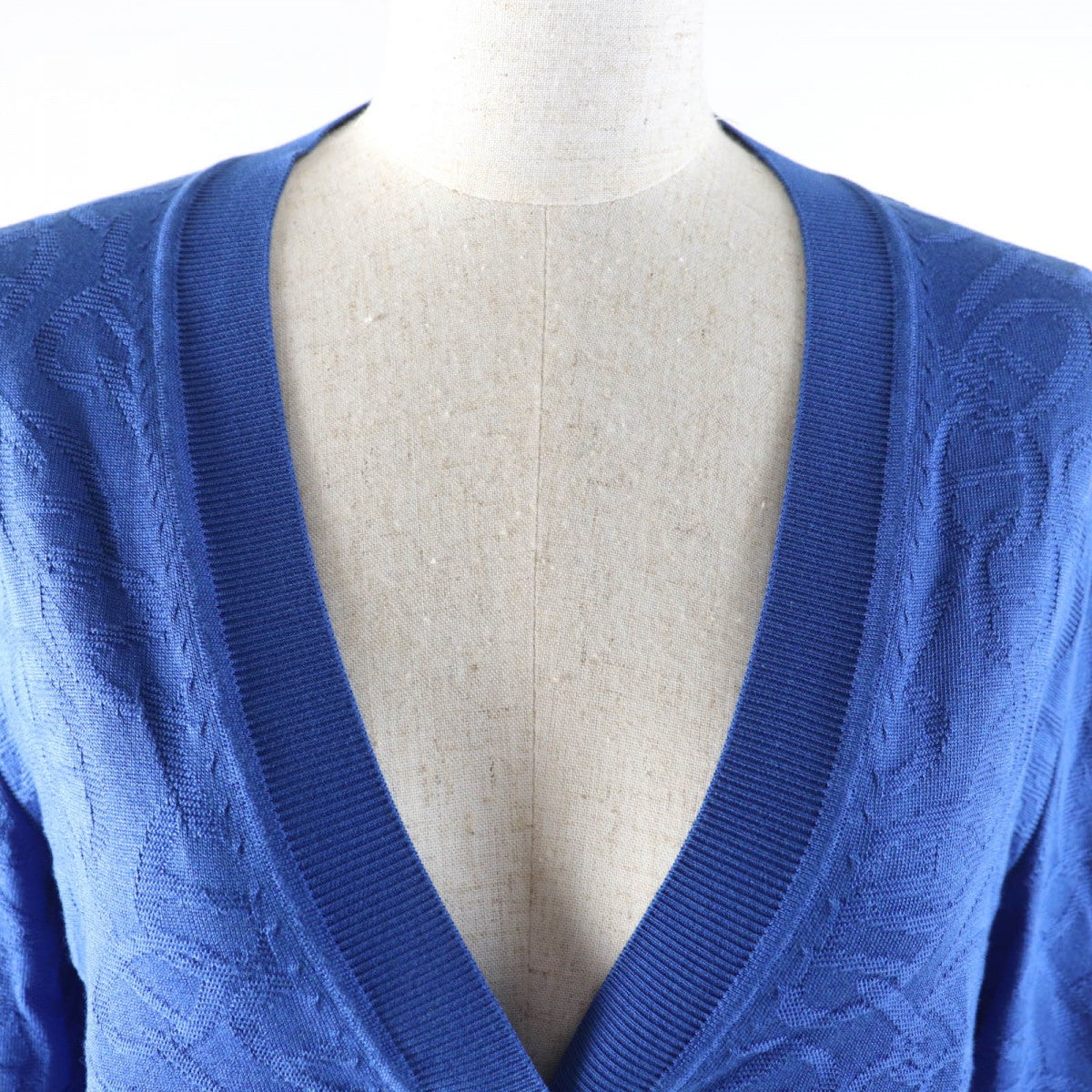HERMES cardigan 4E2730DC Main: 57% silk, Main: 43% cotton blue NAOUSS Women 40