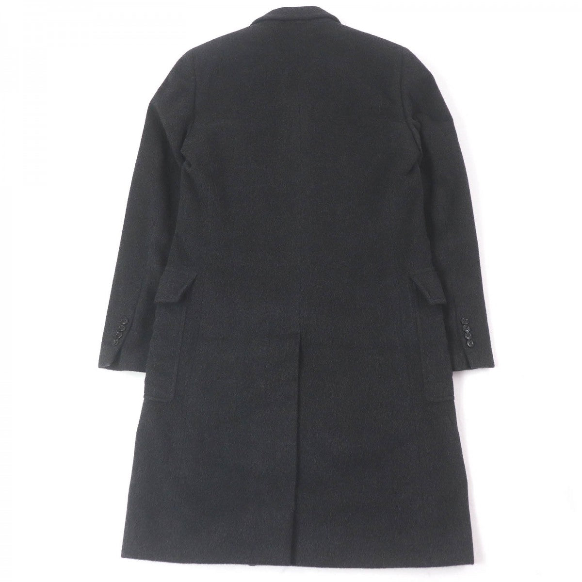 HERMES Chester coat Outer: 100% cashmere, Lining: 100% cupra, Part: 100% cotton Dark gray mens 46