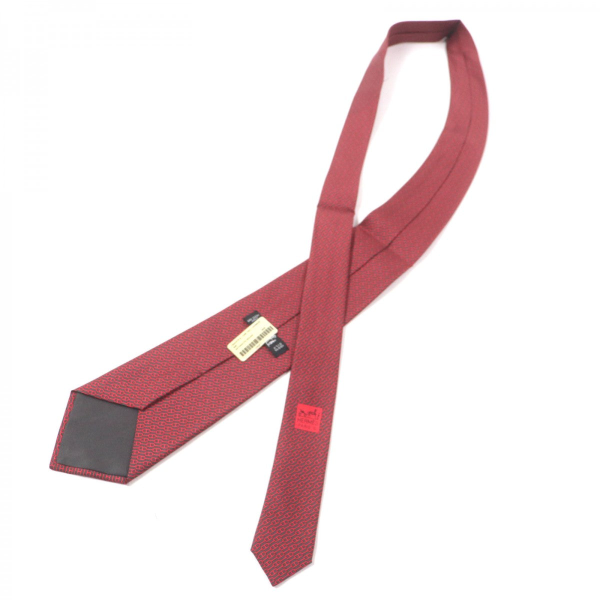 HERMES tie 5261 Main: 100% silk Rouge mens
