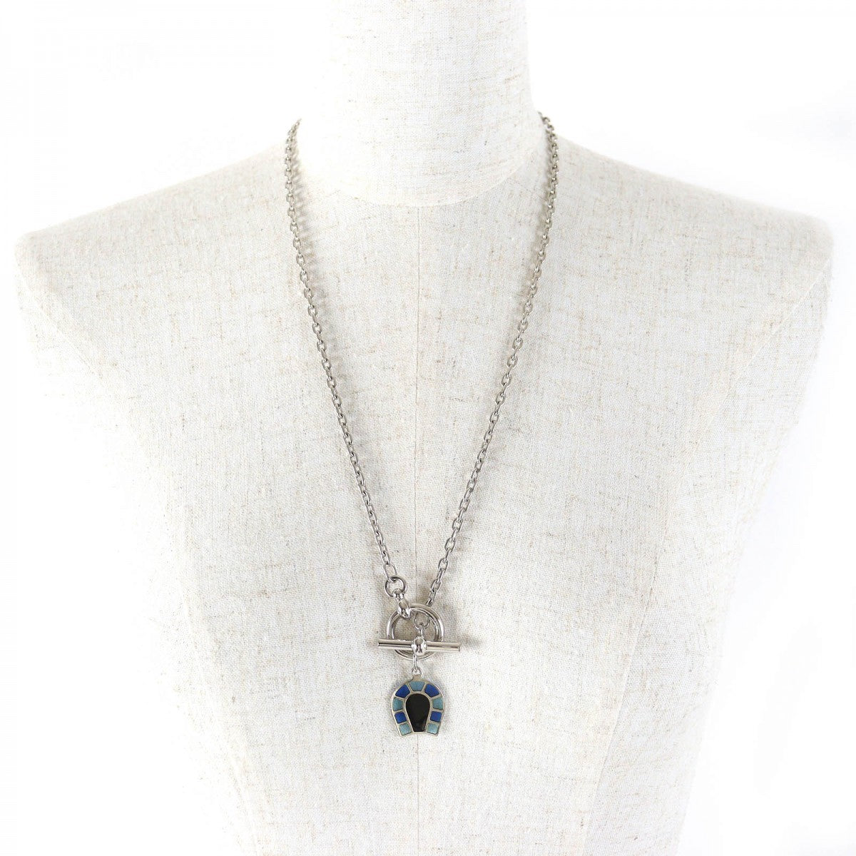 HERMES Necklace Main: enamel, part: palladium plated multicolor Necklace Helios Faire a Cheval Women