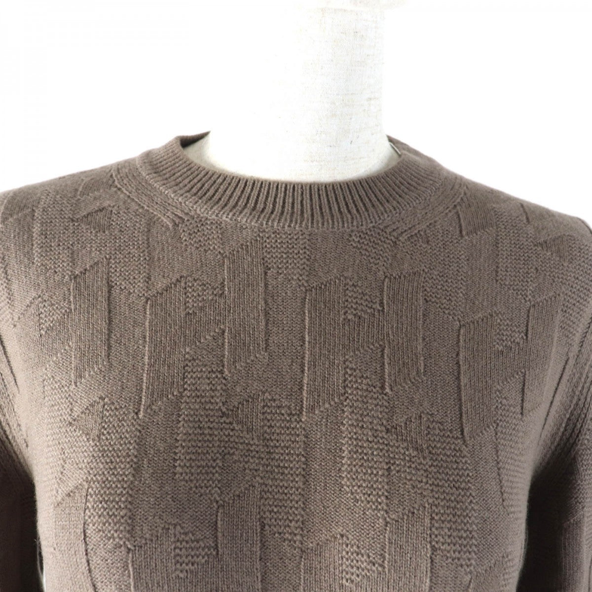 HERMES knit 3H2617D4 Main: 100% wool Brown Women 36