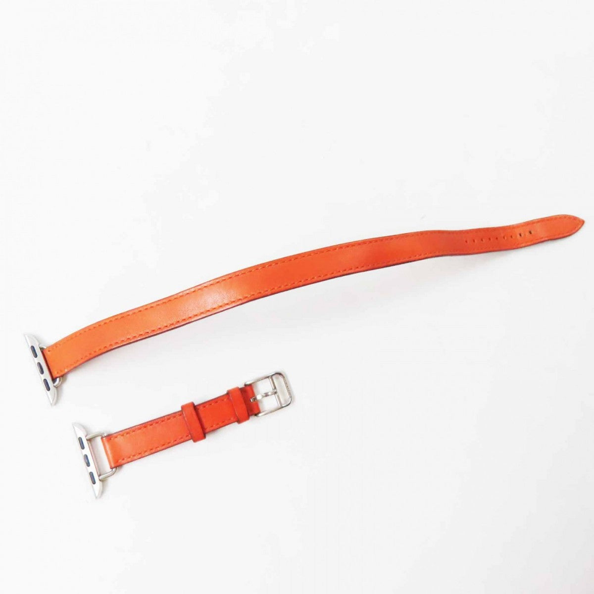 HERMES Other miscellaneous goods Main: Leather Orange Apple Watch Straps Double Tour Attour 1.6" Women(Unisex)