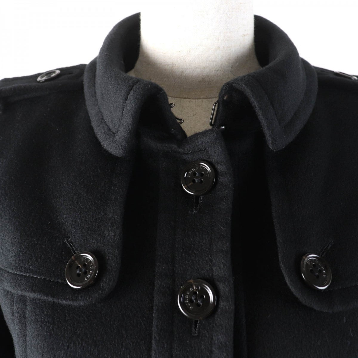BURBERRY LONDON coat Main: 100% cashmere, Lining: Cupra, Part: Cowhide, Part: Cowhide, Part: Synthetic leather black Women 38