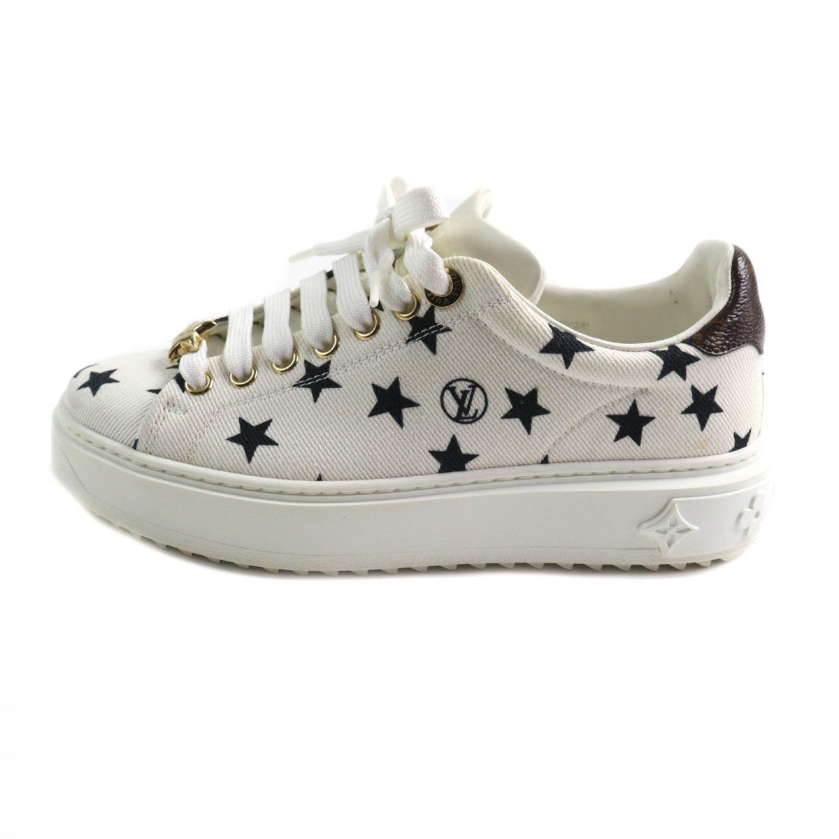 LOUIS VUITTON sneakers Main: Canvas, Part: Monogram leather white timeout line Women 35
