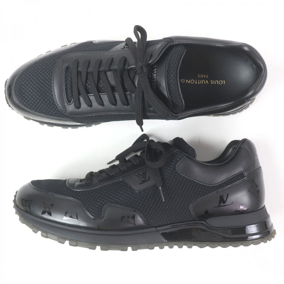 LOUIS VUITTON Low cut sneakers Main: Leather black LV Runaway Line mens 8.5