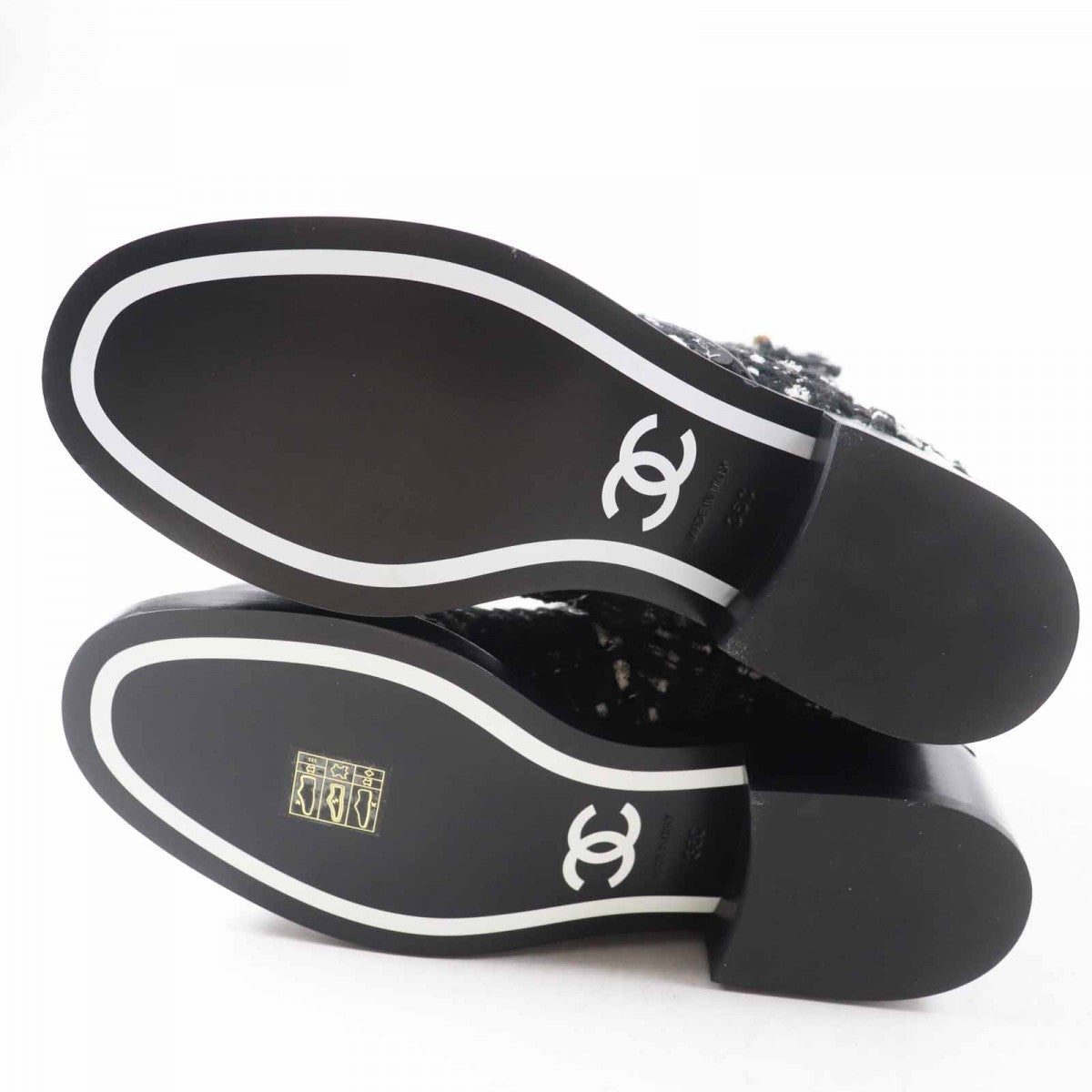 CHANEL short boots G36763 Main: Tweed, Part: Patent leather Black White Women 36