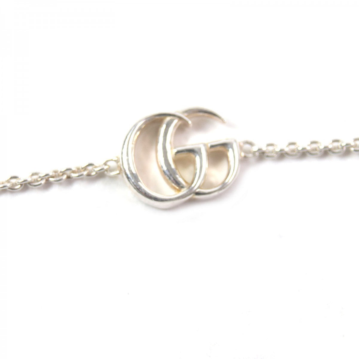 GUCCI bracelet 527393 Main�FSV925 Silver white Double G Mother of Pearl Bracelet Women 17