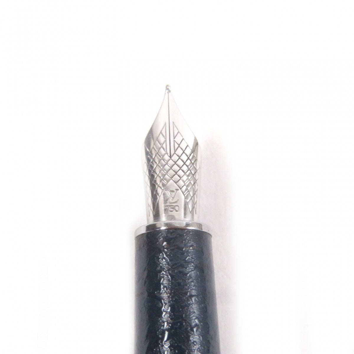 LOUIS VUITTON fountain pen Part: Leather, Nib: 750 Navy Silver Dock Cuir mens