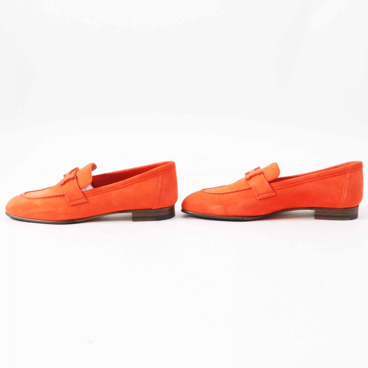 HERMES loafers Main: Chevre Verois Orange moccasins paris Women 37