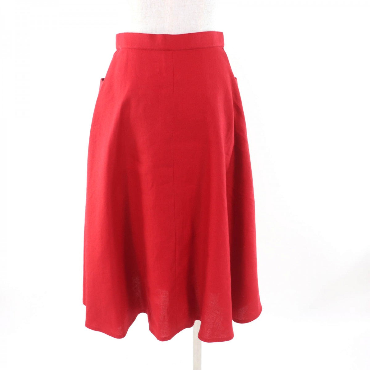 HERMES flare skirt Outer: 100% linen, Lining: 55% acetate, Lining: 45% cupra Red Women 38