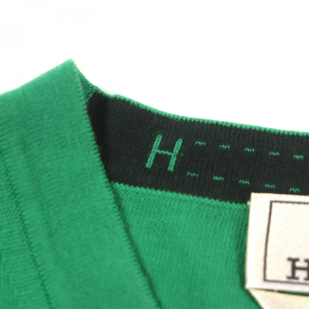 HERMES sweater Main: 100% wool green mens M