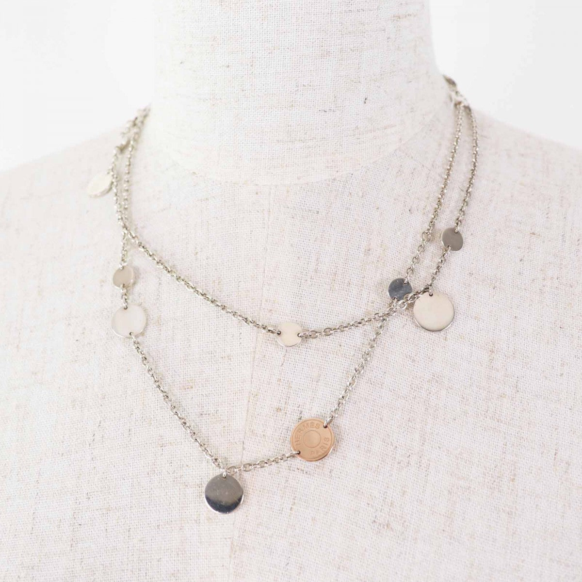 HERMES Necklace Main�FSV925 , Main�FAU750 Silver gold Confettis Women
