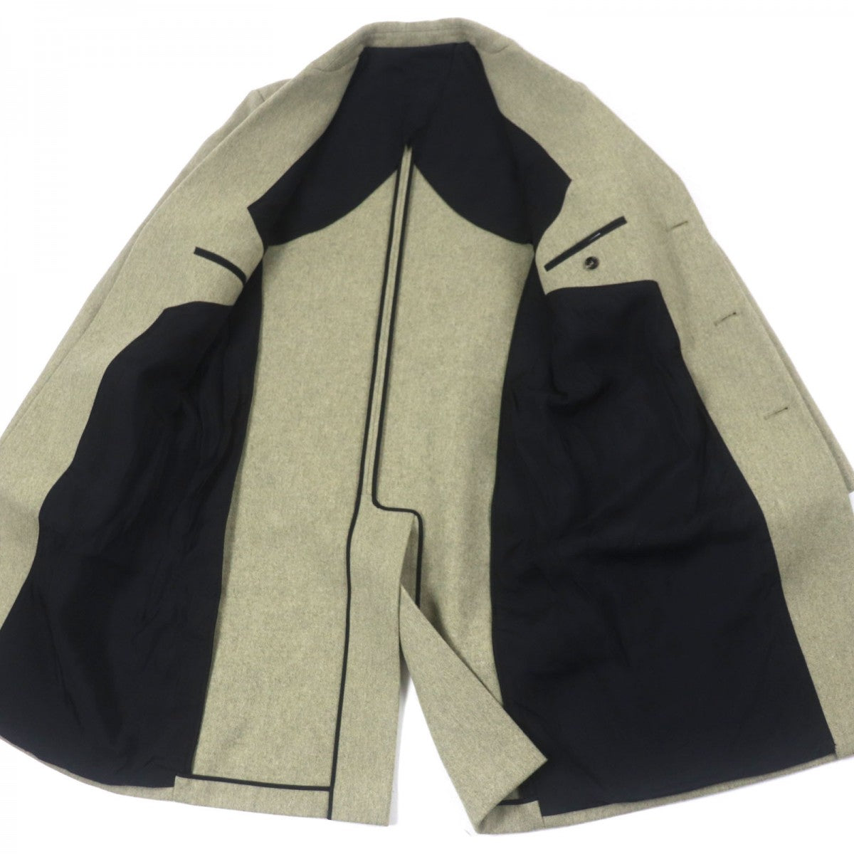 BOTTEGAVENETA Chester coat 647389 Outer: 80% wool, Outer: 20% nylon, Lining: 100% rayon, Lining: 100% cotton Green type mens 52