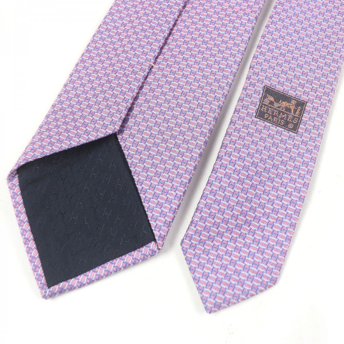 HERMES tie 659128T Main: 100% silk pink mens