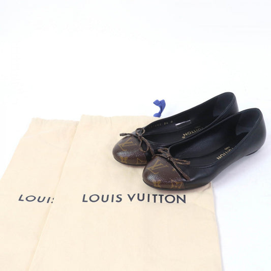LOUIS VUITTON Ballet shoes Main: Monogram leather black Popi Line Women 36