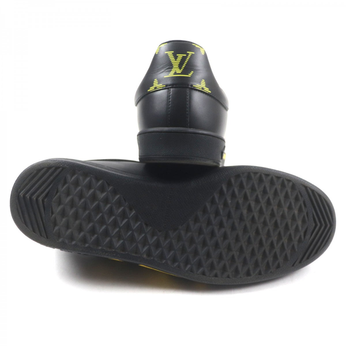 LOUIS VUITTON Low cut sneakers 1A9JD4 Main: Leather, Part: Suede leather Black yellow Samothrace Line Luxembourg mens 8