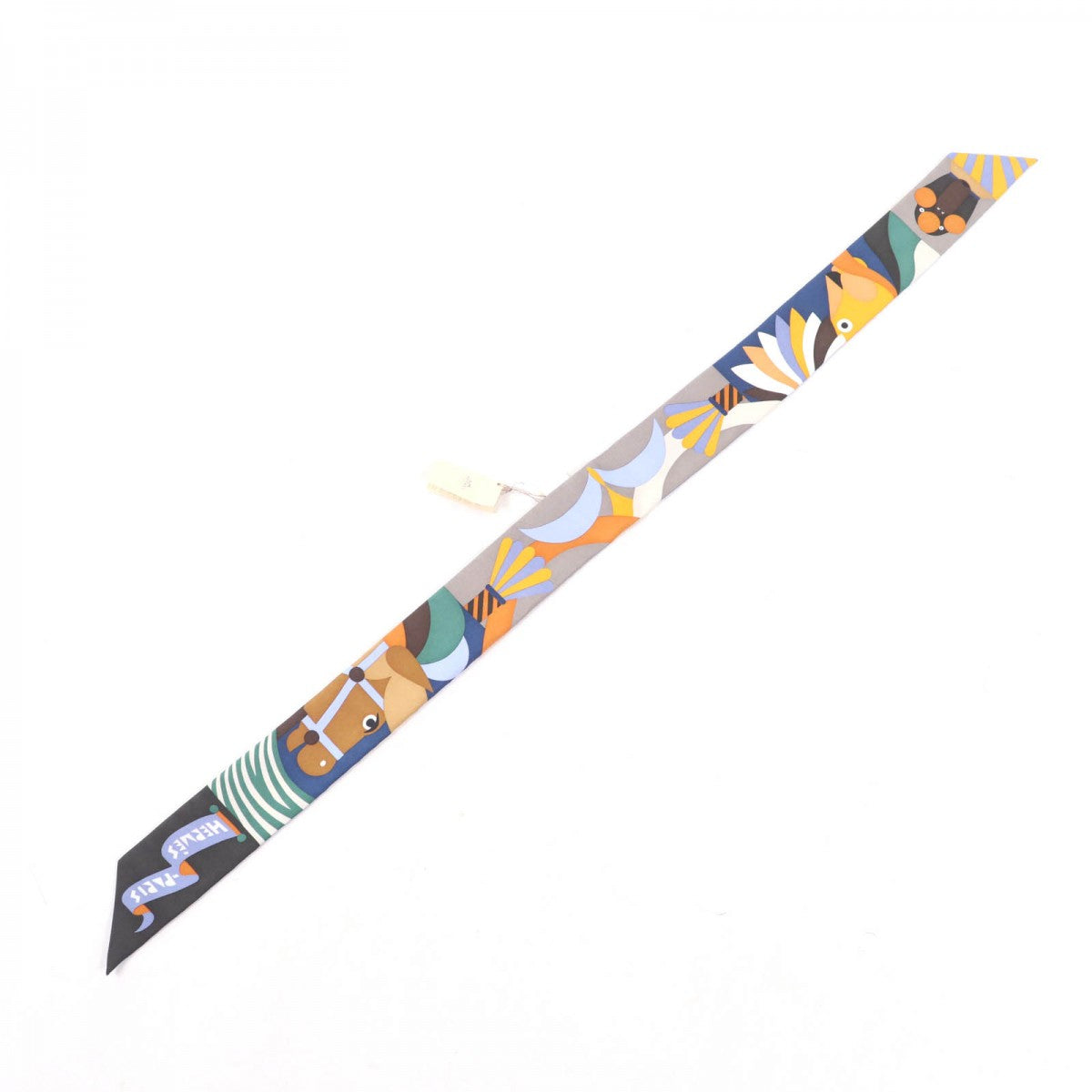 HERMES scarf Main: 100% silk BRUN/BLEU/VERT PARADE EN FANFARE Women