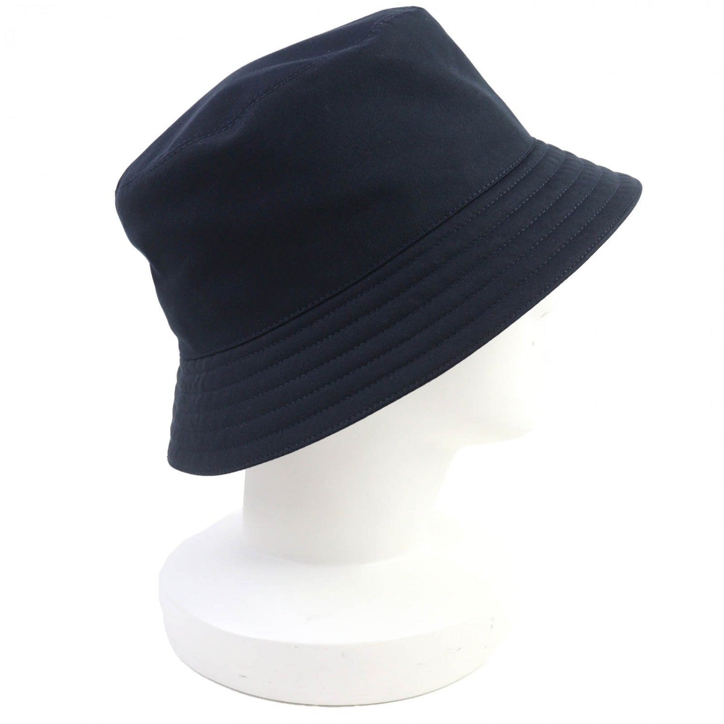 HERMES hat cotton Navy Fred Stitch 59