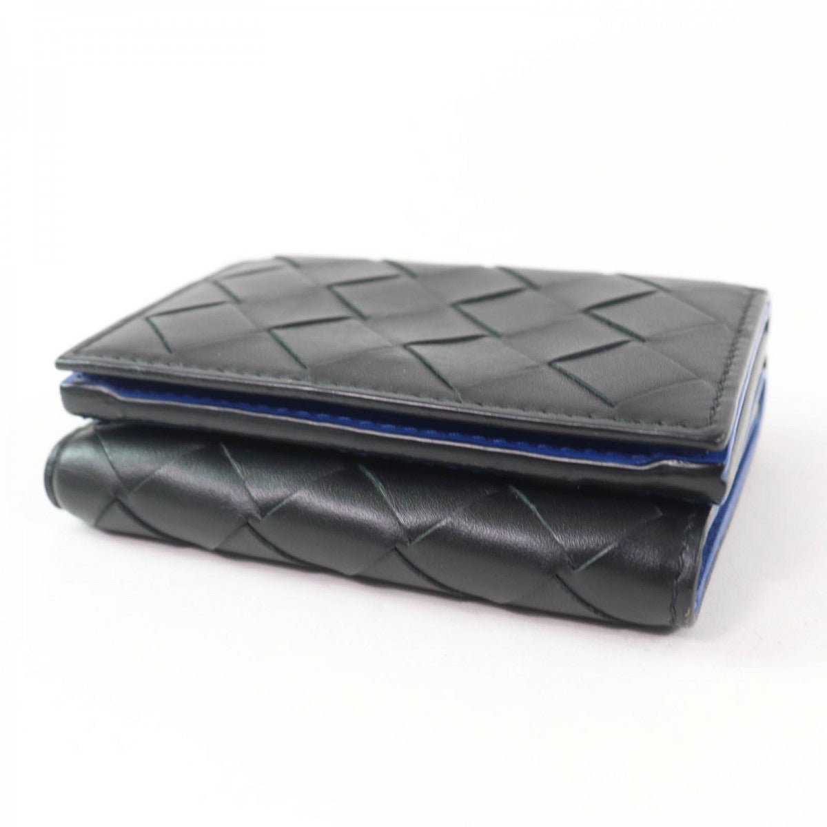 BOTTEGAVENETA Tri-fold wallet Main: Leather Black blue INTRECCIATO Tiny Tri-Fold Wallet Women