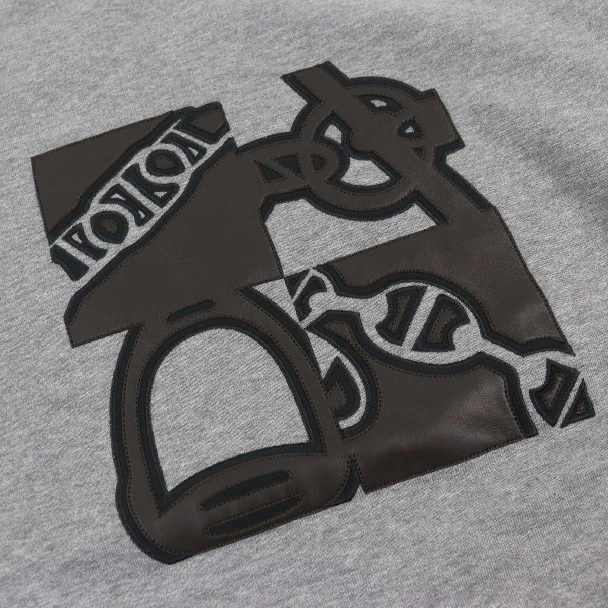 HERMES sweat 467810HA Main: 100% cotton, part: 90% cotton, part: 10% polyurethane, part: 80% nylon, part: 20% polyurethane Gray type Metallerie au Carre mens M