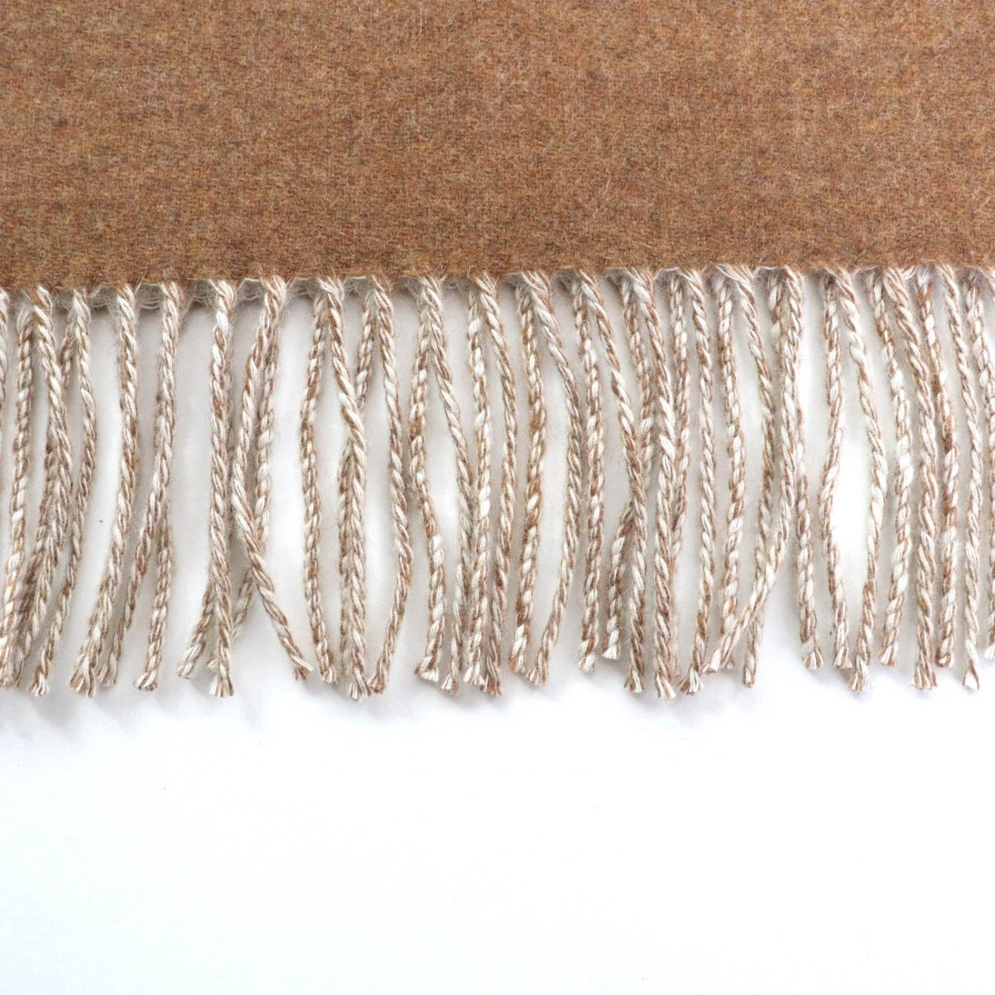 HERMES Scarf cashmere Brown white Cazac Chevron