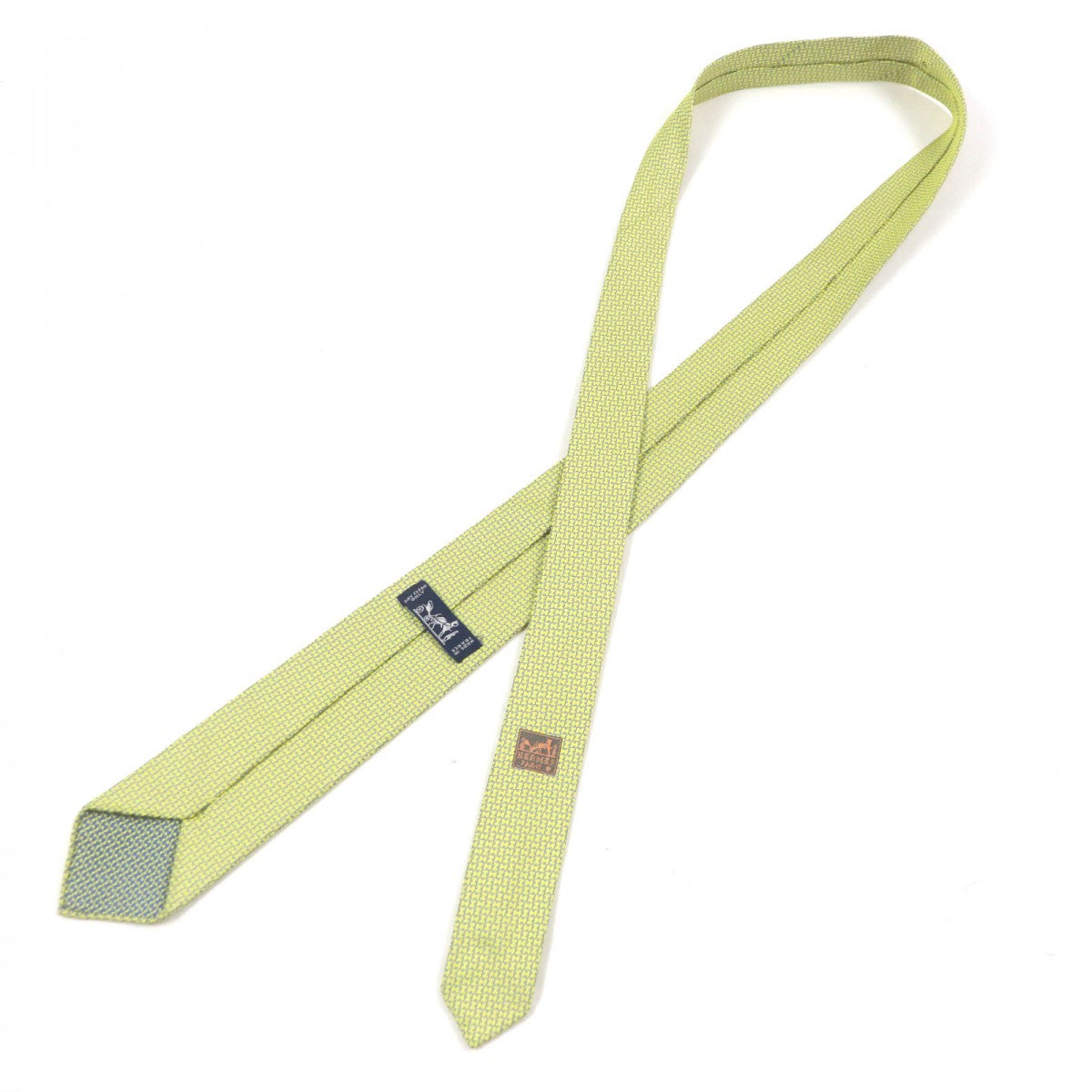 HERMES tie silk yellow