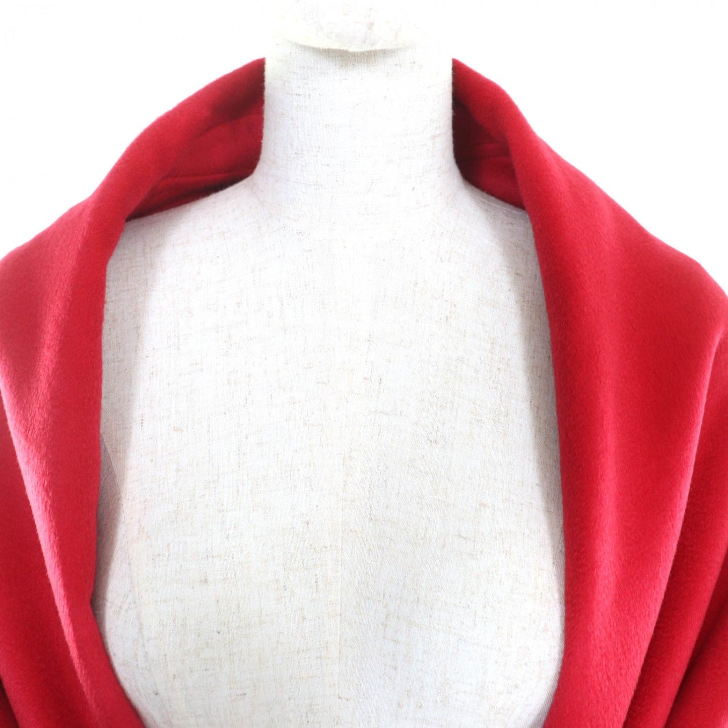HERMES poncho cashmere Red 36