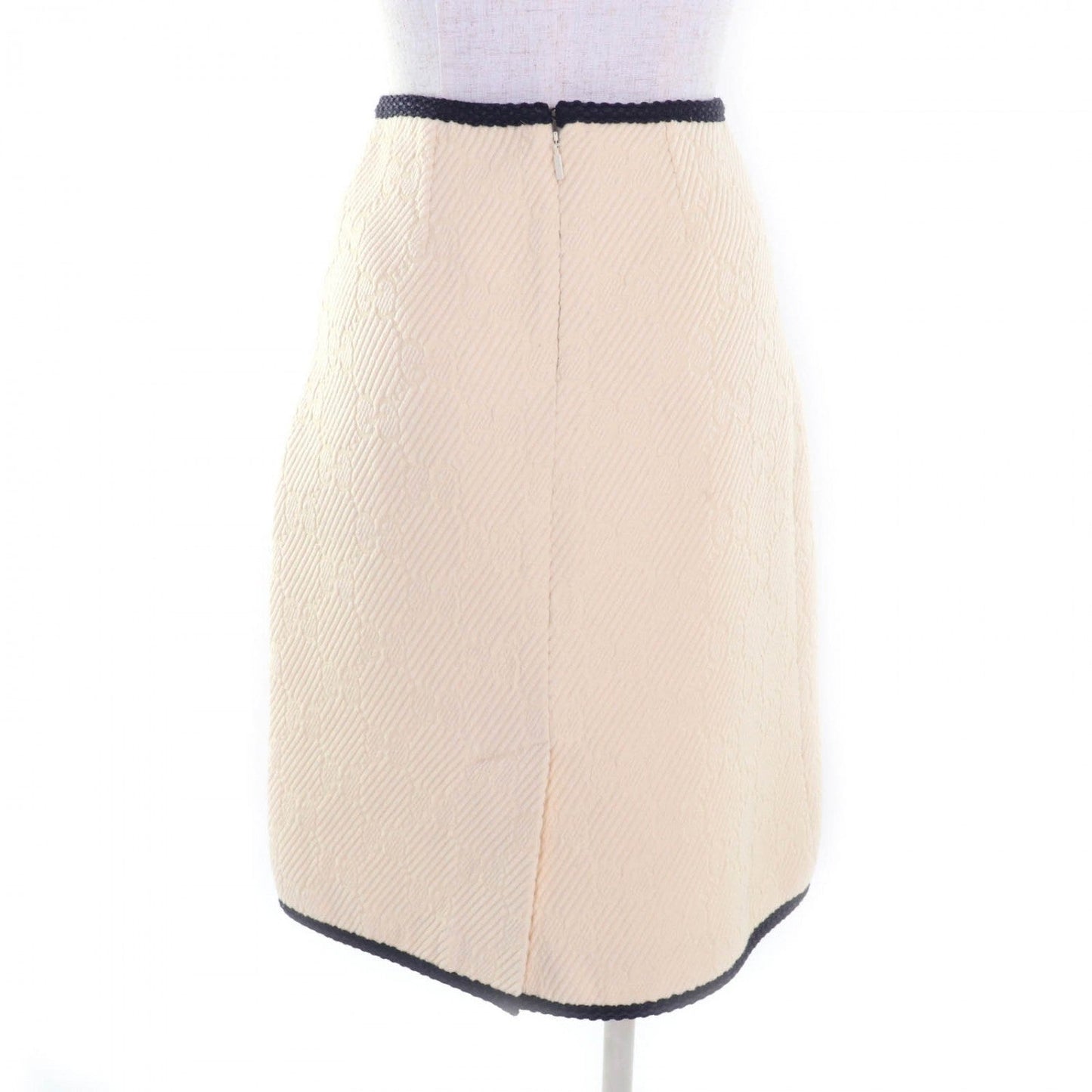 GUCCI Tight Skirt 577898 wool Ivory navy 36