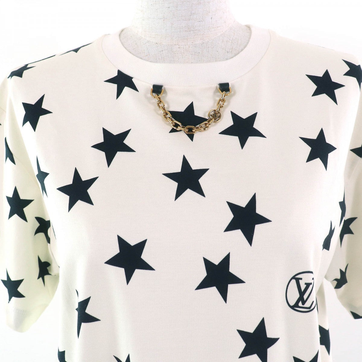 LOUIS VUITTON Short sleeve T-shirt 1AA9WZ cotton Ivory black S